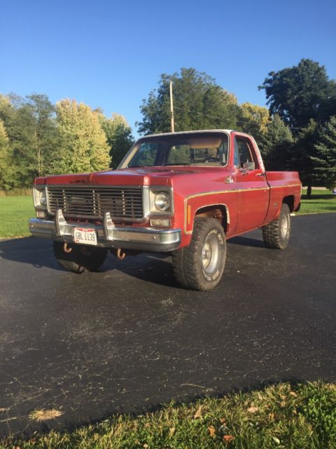 1977 Red Chevrolet C/K Pickup 1500 Standard Cab Pickup