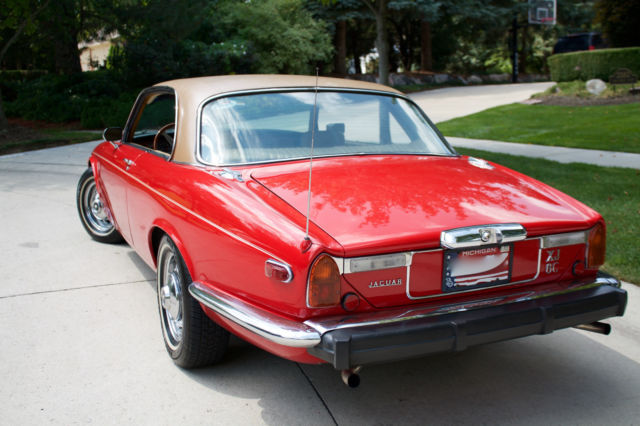 1977 Red w/ Tan Vinyl Top Jaguar XJ6 Coupe
