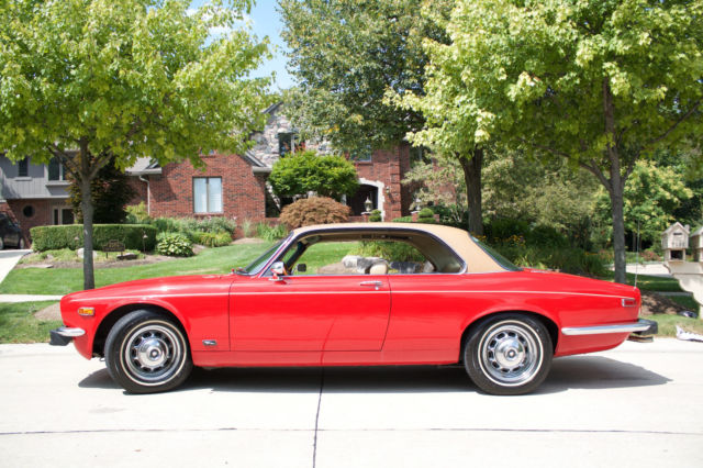 1977 Red w/ Tan Vinyl Top Jaguar XJ6 Coupe
