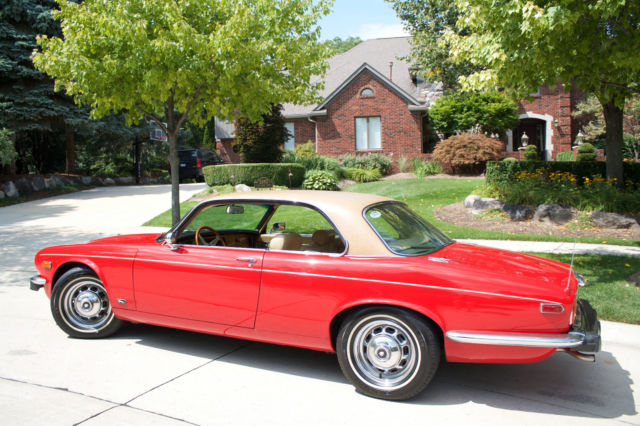 1977 Red w/ Tan Vinyl Top Jaguar XJ6 Coupe