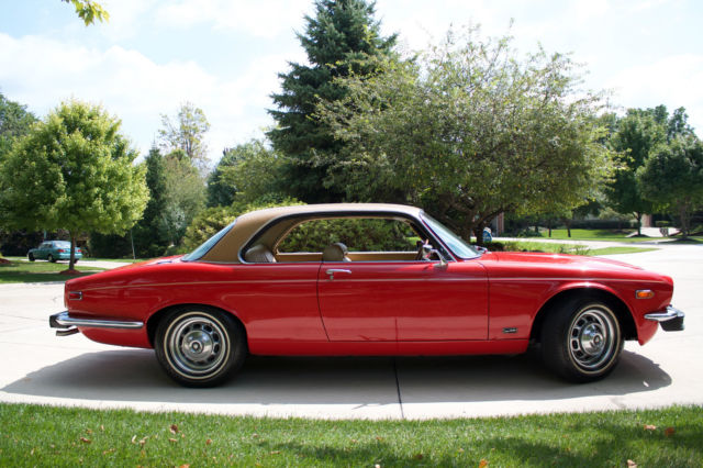 1977 Red w/ Tan Vinyl Top Jaguar XJ6 Coupe