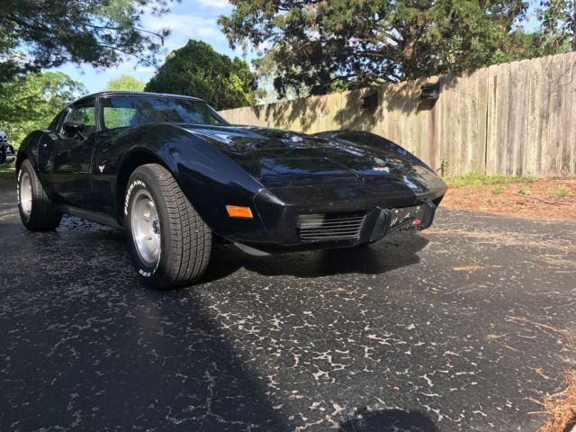 1977 Black Chevrolet Corvette T-top coupe