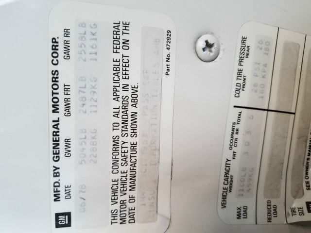 1978 White Chevrolet Capriceold