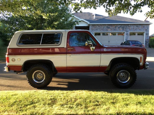 1978 Burgundy and White Chevrolet Blazer SUV