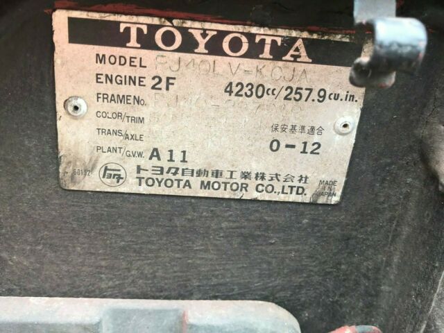 1978 Red Toyota Land Cruiser Convertible