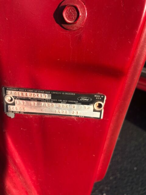 1978 Red Ford F-100 Cab & Chassis