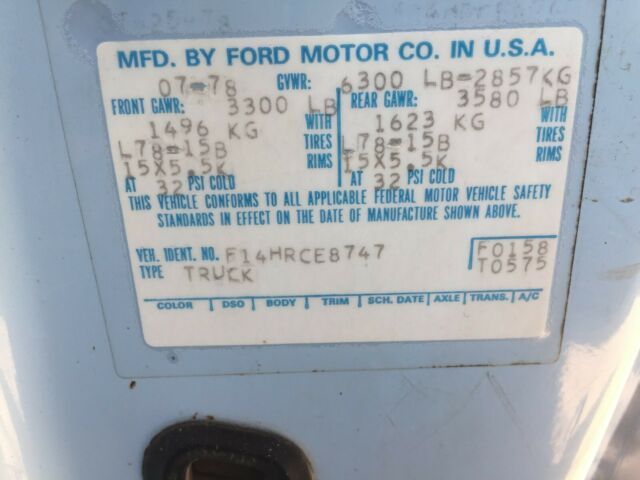 1978 Blue / Blue Ford F-150 Standard Cab Pickup