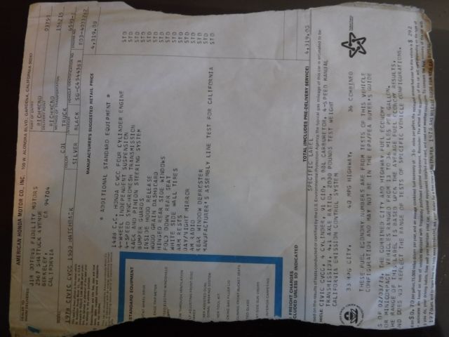 1978 Silver Honda CVCC Hatchback