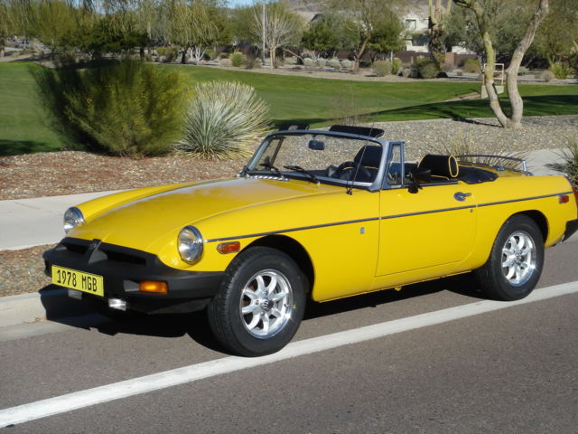 1978 Inca Yellow MG MGB Convertible