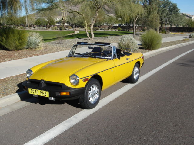 1978 Inca Yellow MG MGB Convertible