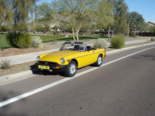 1978 Inca Yellow MG MGB Convertible
