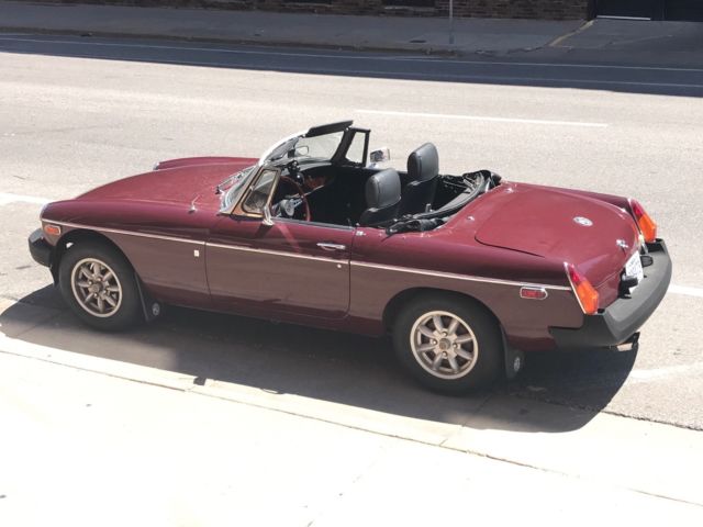 1978 Burgundy MG MGB Convertible