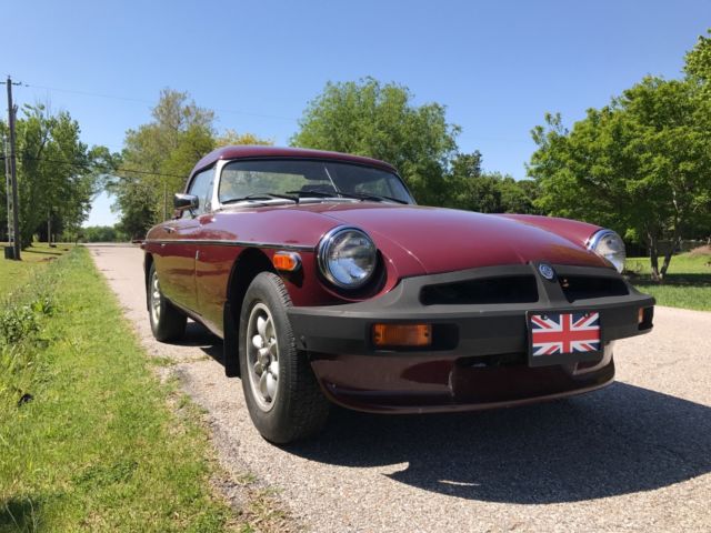 1978 Burgundy MG MGB Convertible
