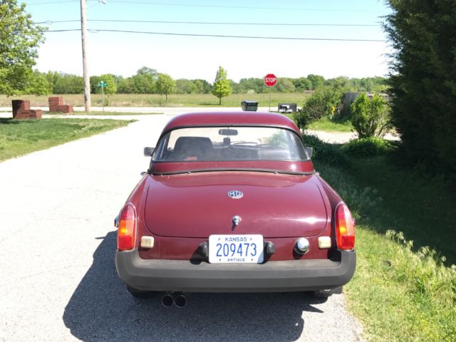 1978 Burgundy MG MGB Convertible