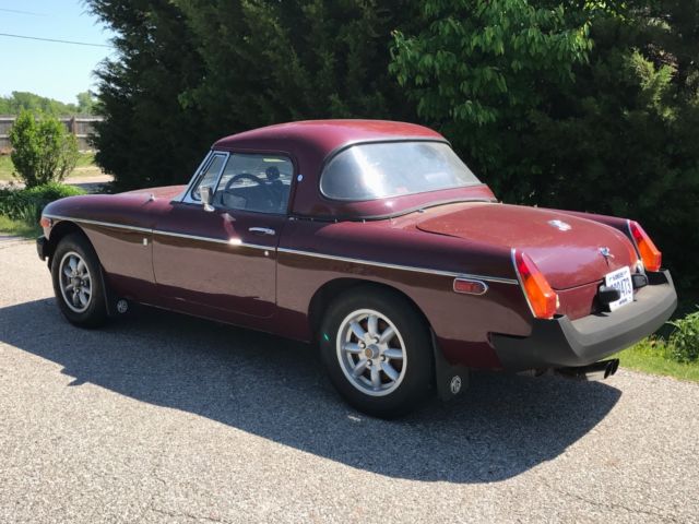 1978 Burgundy MG MGB Convertible