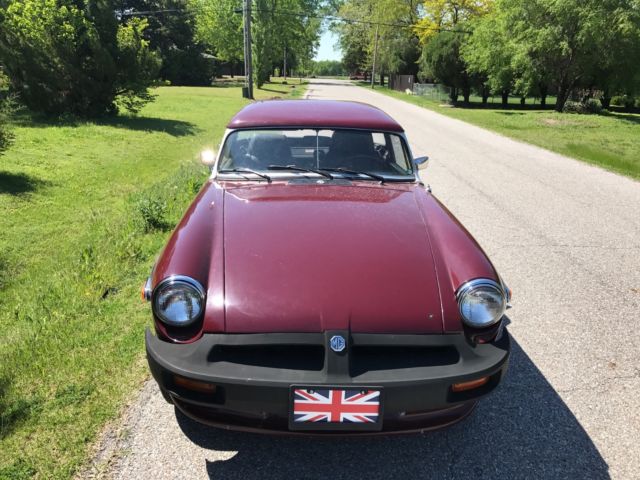 1978 Burgundy MG MGB Convertible