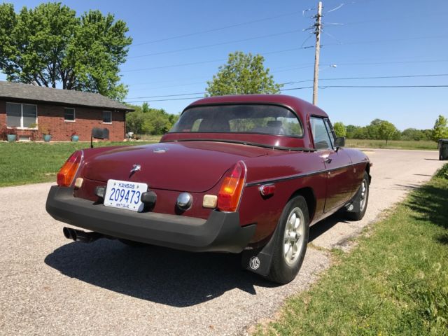 1978 Burgundy MG MGB Convertible