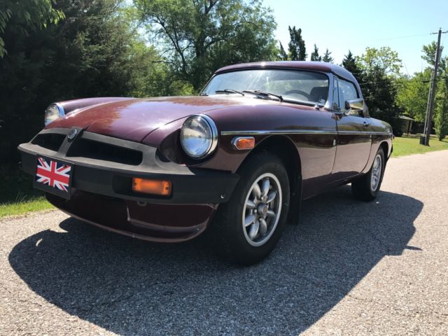 1978 Burgundy MG MGB Convertible