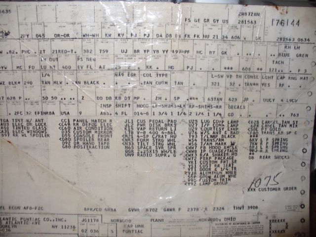 1978 Gold Pontiac Trans Am Coupe