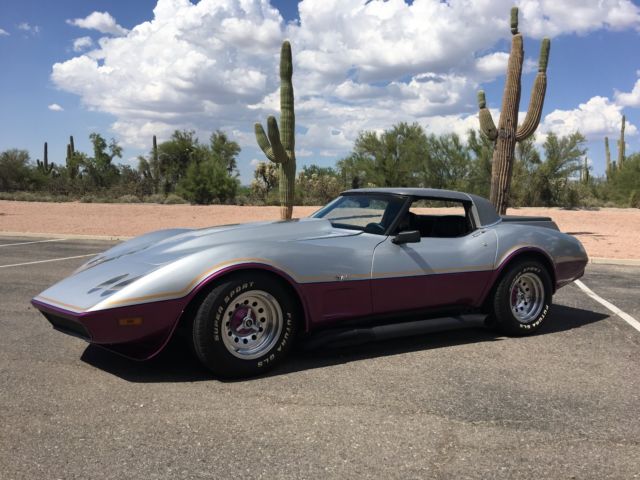 1979 Silver and purple Chevrolet Corvette Coupe