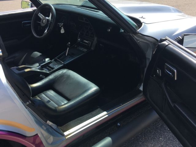 1979 Silver and purple Chevrolet Corvette Coupe