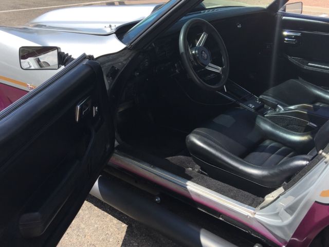 1979 Silver and purple Chevrolet Corvette Coupe