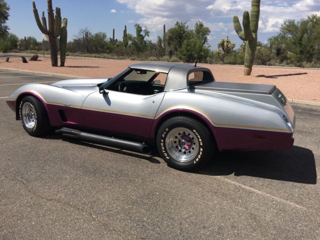 1979 Silver and purple Chevrolet Corvette Coupe