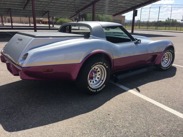 1979 Silver and purple Chevrolet Corvette Coupe