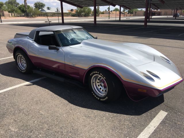 1979 Silver and purple Chevrolet Corvette Coupe