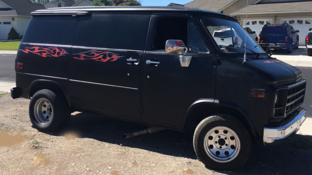 1979 Hot Rod Black Flat Primer Chevrolet G20 Van Van Camper Conversion