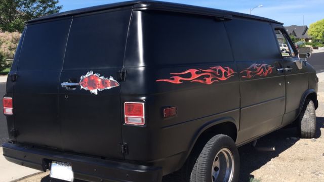 1979 Hot Rod Black Flat Primer Chevrolet G20 Van Van Camper Conversion