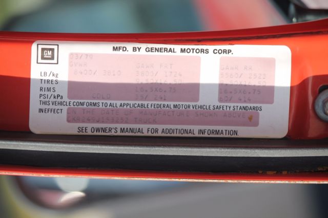 1979 Red Chevrolet Silverado 2500 Cab & Chassis