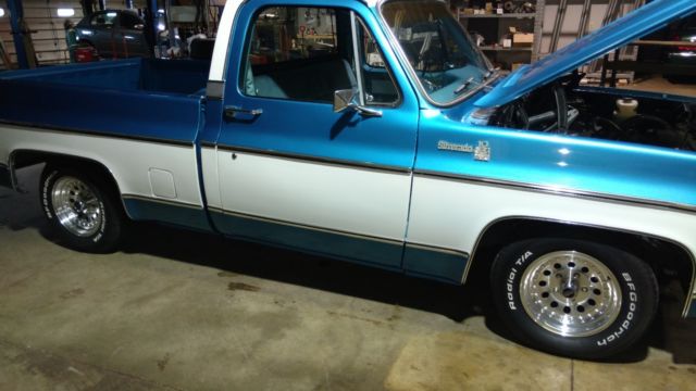 1979 Blue and white Chevrolet C-10 Pick up truck