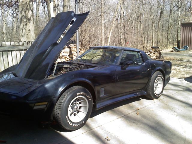 1979 Black Chevrolet Corvette Coupe with Mirror Glass T-Tops