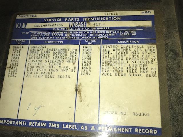 1979 Blue Chevrolet Other Pickups truck