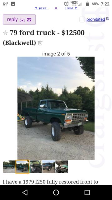 1979 Green Ford F-250 Standard Cab Pickup