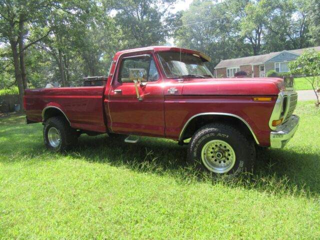 1979 Red Ford F-150 8 foot pickup bed