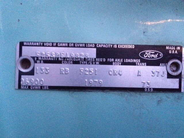 1979 White Ford F-250 Standard Cab Pickup