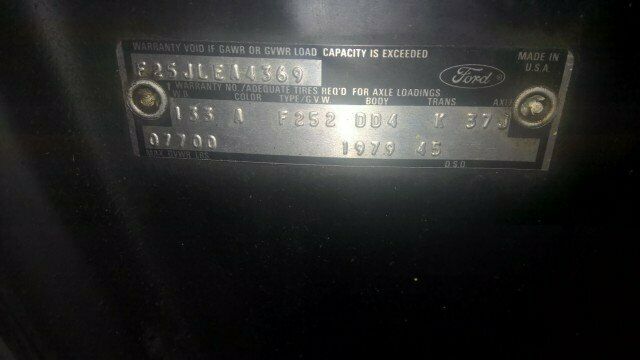 1979 Black Ford F-250 Standard Cab Pickup