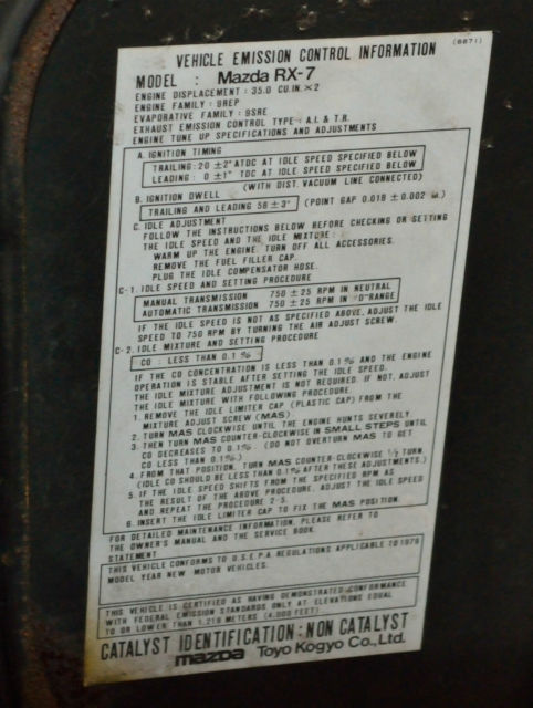 1979 Blue Mazda RX-7 Coupe