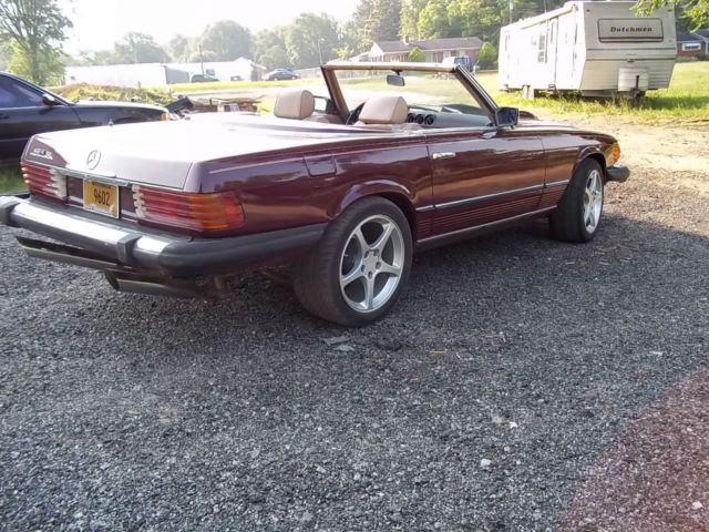 1979 Burgundy Mercedes-Benz SL-Class Convertible