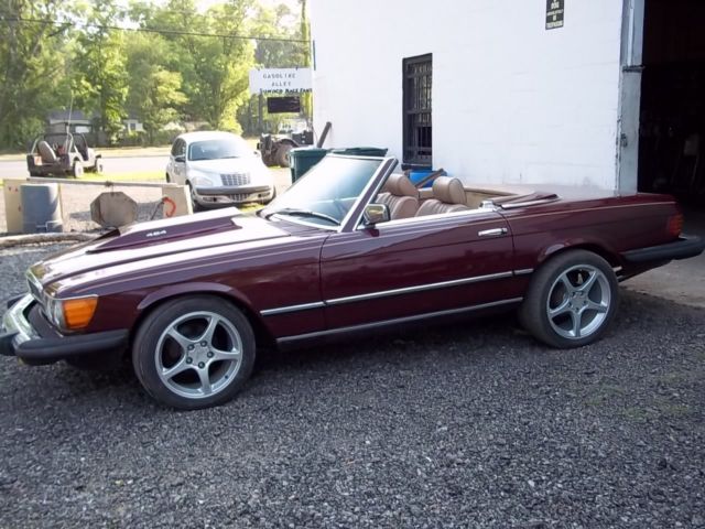 1979 Burgundy Mercedes-Benz SL-Class Convertible