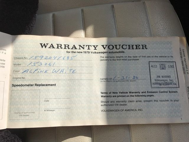 1979 White Volkswagen Beetle - Classic Convertible