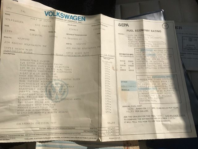 1979 White Volkswagen Beetle - Classic Convertible