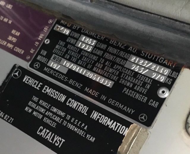 1980 Silver Mercedes-Benz SL-Class Convertible