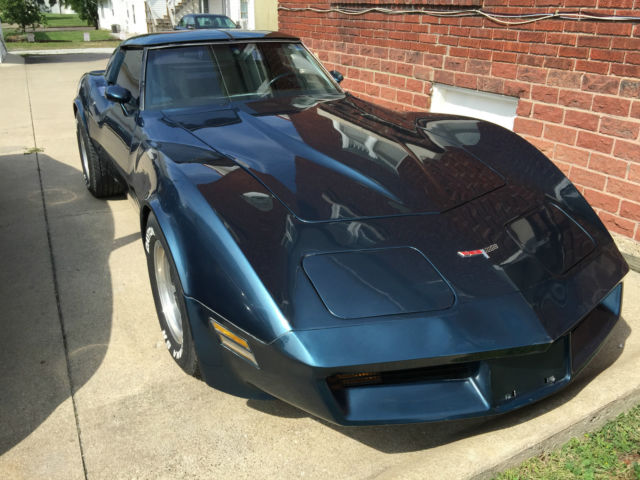 1980 dark blue Chevrolet Corvette Coupe