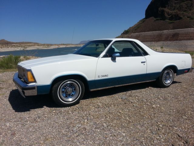 1980 Pearl white and blue Chevrolet El Camino El Camino