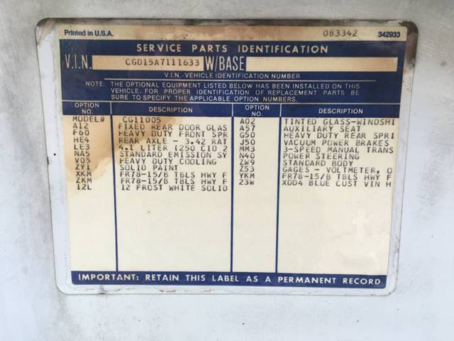 1980 White Chevrolet G20 Van