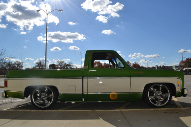 1980 Green and Whiite Chevrolet C-10 Regular Cab Short Bed