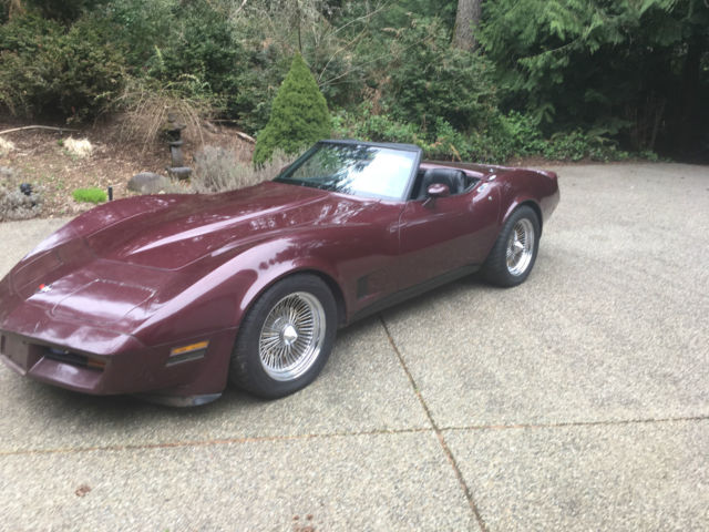 1980 Burgundy Chevrolet Corvette Convertible